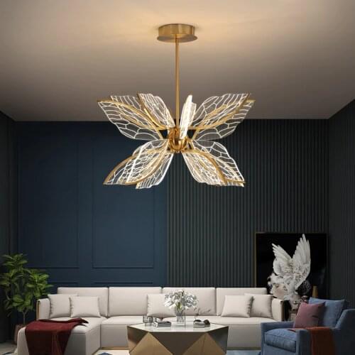 Modern minimalist butterfly chandelier designer Nordic living room bedroom childrens room wings personalized creative lamps