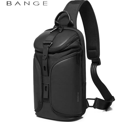 BANGE Mens Chest Pack Casual Crossbody Bags Male USB Charging Shoulder Bag Oxford Messenger Bag Waterproof Large Capacity 2020