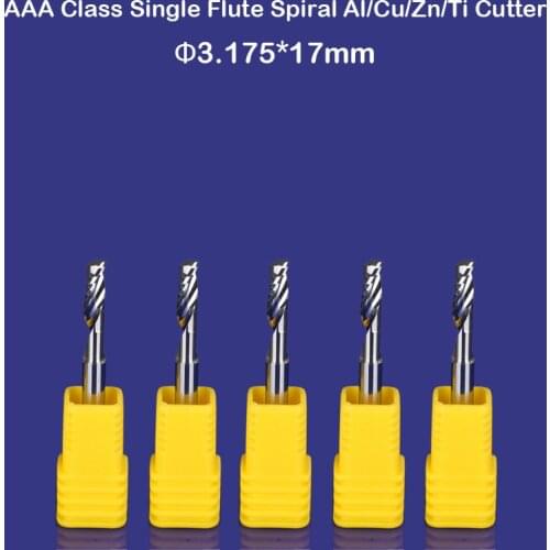 Free shipping 10pcs highest quality single flute end mill bits 3.175x17mm cutting bits Aluminium, Solid Carbide Drill Bits