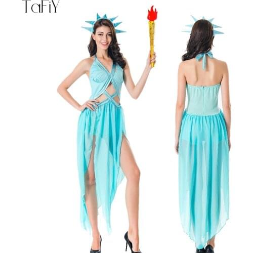 TaFiY 2018 3 Pcs Sexy Egyptian Cleopatra Costume Ladies Cleopatra Roman Toga Robe Greek Goddess Fancy Dress Costume Outfits Gold