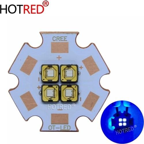 10W12W LED UV 365Nm 370nm 3.7V/7V/14V Epistar Seoul Ultra Violet 4chips High Power Led Lamp Purple Diode Emitter on 20mm Copper