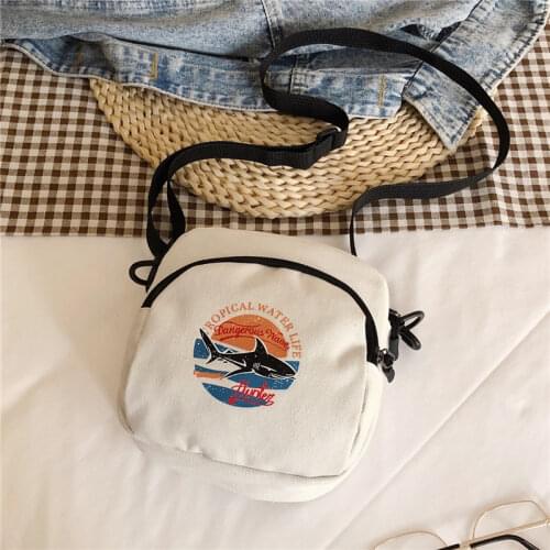 Japanese Canvas Women Bags 2020 New Casual Messenger Bag Harajuku Style Ulzzang Small Square Bag Literary Simple Shoulder Bag