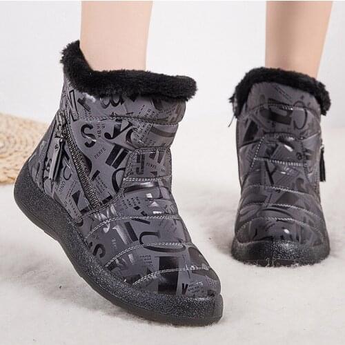 Women Boots Women Winter Boots 2020 Keep Warm Waterproof Snow Botas Mujer Plush Winter Footwear Flats Ankle Boots Shoes Woman 43