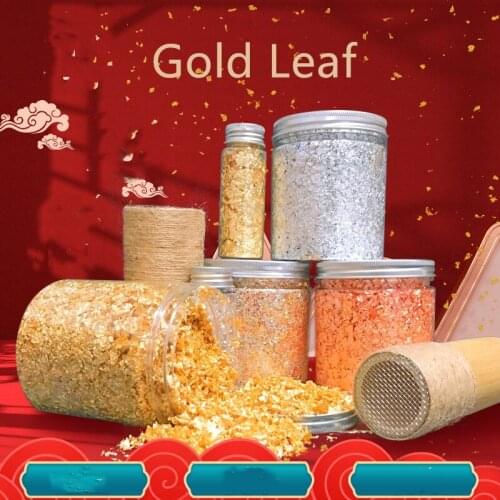 10g Imitation Gold Leaf Flakes Fragments Rose Gold Leaf Sheets Flakes Gilding Painting Nail Decorations Gold Foil Flakes