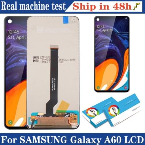 100% Original 6.3'' Display for Samsung Galaxy A60 A606 A6060 Full LCD Touch Screen Digitizer Assembly Repair Parts