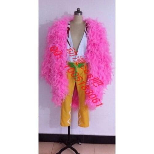 2017 Anime One Piece Donquixote Doflamingo Cosplay Costume Female Style Tailor Made