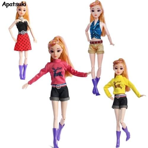 4pcs/lot Mix Style Outfits Clothes for Barbie BJD Doll Clothes for 1:6 Dolls Doll House Accessories Kid Toy Best Gifts for Girls