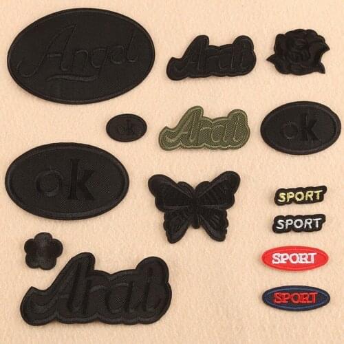 50pcs/Lot Letter Embroidery Embroidery Patches Letters Clothing Decoration Accessories Diy Iron Heat Transfer Applique Clothes