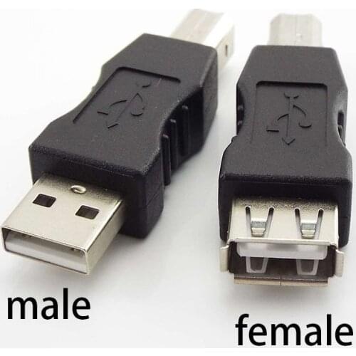 2pcs USB 2.0 Type A Female to Type B Male USB Printer Scanner Adapter Data Sync Coupler Converter Connector