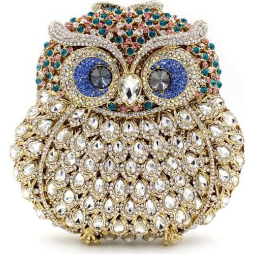 BL006 Animal braccialini Owl women bags pochette handmade prom Clutch evening bags Luxury party bags crystal clutch bags