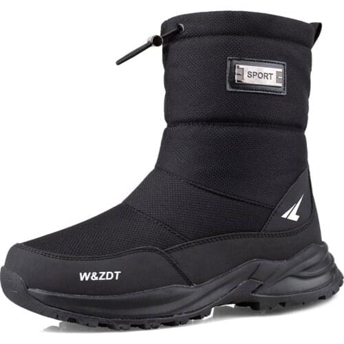 Winter High Boots for Man Outdoor Travel Snow Boots Zipper Non-slip Cotton Shoes Men Plus Velvet Keep Warm Casual Shoes Male 45