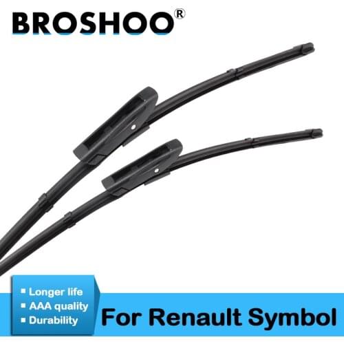 BROSHOO Auto Soft Rubber Wiper Blades For Renault Symbol 1999 2000 2001 2002 2003 2004 2005 2006 2007 2008 2009 2010 2011 2012