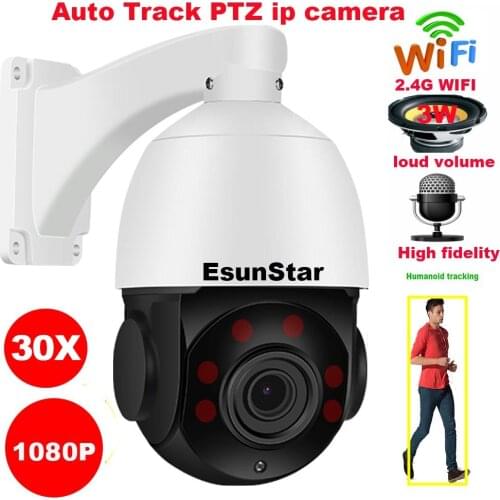 CamHi Wireless 1080P 30X Zoom 2MP Humanoid Auto Track SONY IMX 307 PTZ Speed Dome IP Camera Build MIC Speaker 32 64 128gb SD