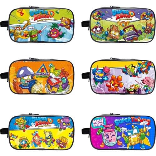 Cartoon Game Super Things Pencil Case Kids Superzings Pencil Bag Student Bookbag Large Capacity Pencil Case Beautiful Makeup Bag