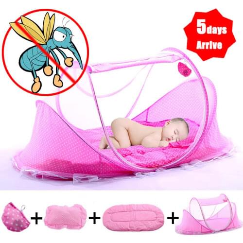Baby Bedding Crib Netting Baby Mosquito Multi-Function Fold Free Installation Customized Bed Travel Cartoon Mattress Cushion