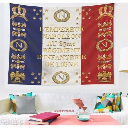 Napoleonic French 85th regimental flag design tapestry Art Wall Hanging Tapestries for Living Room Home Dorm Decor