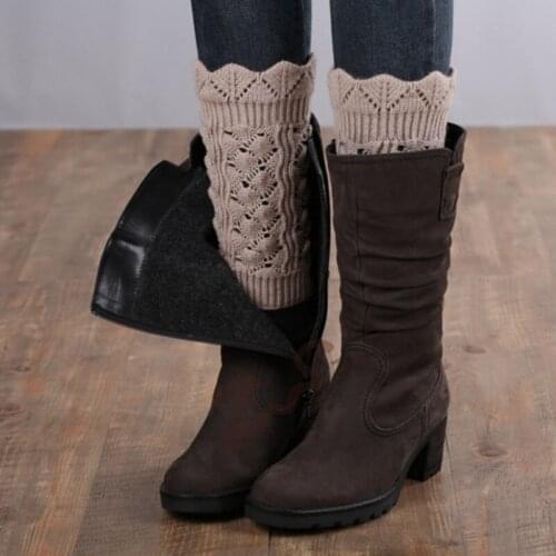 Leg Warmers Women Short Button Decorative Thermal Acrylic Knitted Boot Cuffs Socks Cover Autumn Winter Shoes Accessories