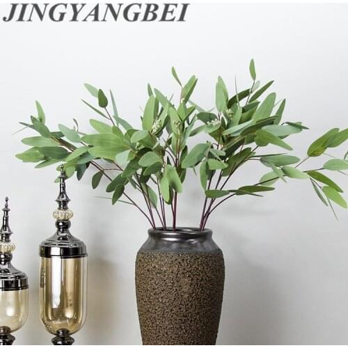 2019 HQ Artificial Plastic plant Eucalyptus leaves Branch bamboo plant home decorative fake plants Indoor potted decoration