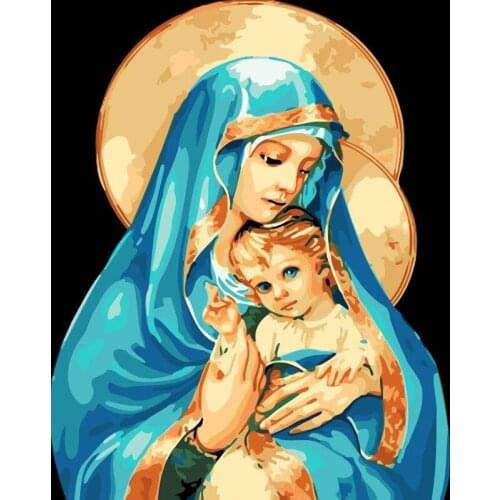 Madonna Maria figure DIY Digital Painting By Numbers Modern Wall Art Oil Painting Christmas Holiday Gift Home Decor 40x50
