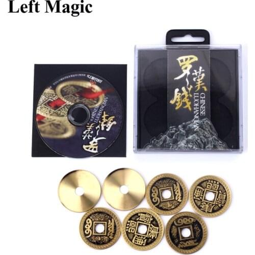 Chinese LuohanQian (Size As Morgan Coin 38mm) Deluxe Chinese Ancient Coin Set Magic Tricks Appearing/Vanishing Close Up Props