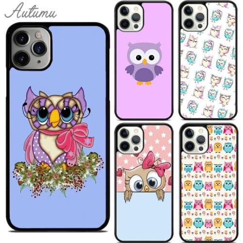 Fashion Cartoon Owl Phone Case for iPhone 11 12 Pro Max mini X XR XS SE 2020 5 6S 7 8 Plus Samsung Galaxy S8 S9 S10 Cover shell
