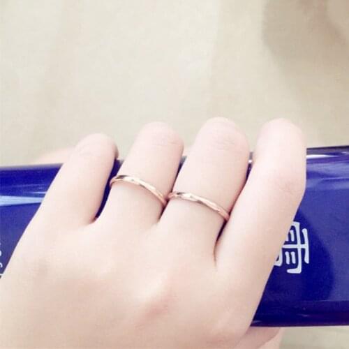 MOREDEAR 316L Stainless Steel Rings Tiny Wedding Band Ring For Men and Woman Fashion Rose Gold Couples Tail Ring