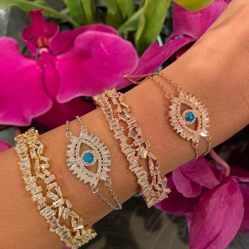 2020 New Simple Design Turkish Evil Eye Bracelet Fashion Charm Hand Chain Bracelets femme Adjustable bracelets & bangles jewelry