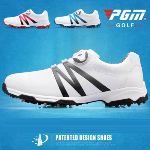 PGM Men Golf Shoes Rotating Knobs Buckle Golf Sneakers Breathable Waterproof Golf Shoes Sports Mens Training Sneakers