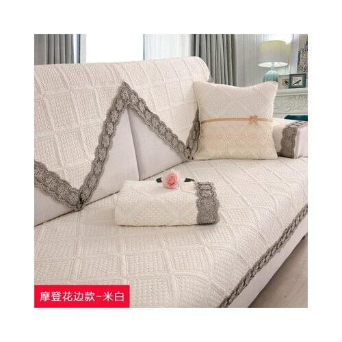 Cotton sofa cushion, four seasons universal cotton cushion, autumn and winter simple modern non-slip towel cover