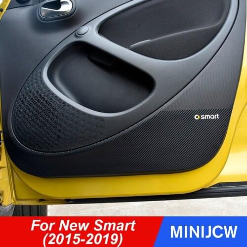Car Door Anti-kick Pad Protector Anti-dirty Film Carbon Fiber Sticker For New Smart 453 fortwo forfour Car Accessories