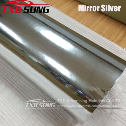 SIZE 50CM*100CM TO 500CM/LOT High stretchable mirror silver Chrome Mirror flexible Vinyl Wrap Sheet Roll Film Car Sticker