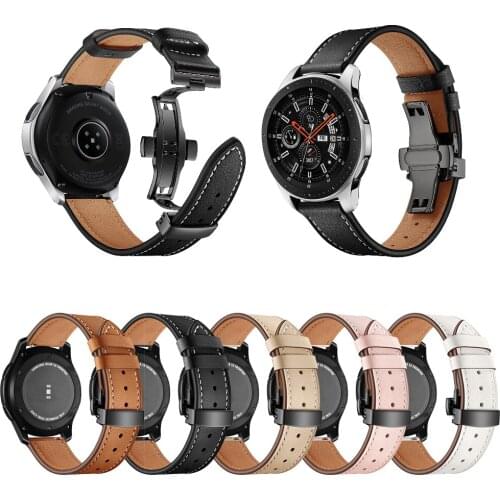 Newest Genuine Leather Sas For Samsung Galaxy Watch 46mm Steel Butterfly Watch Strap Band Gear S3 Classic Frontier Huawei Watch
