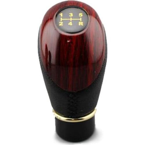 Universal Car Manual Gear Shift Knob Stick Carbon Fiber Style Shifter Lever Imitation Wood PU Leather Auto Shift Knob