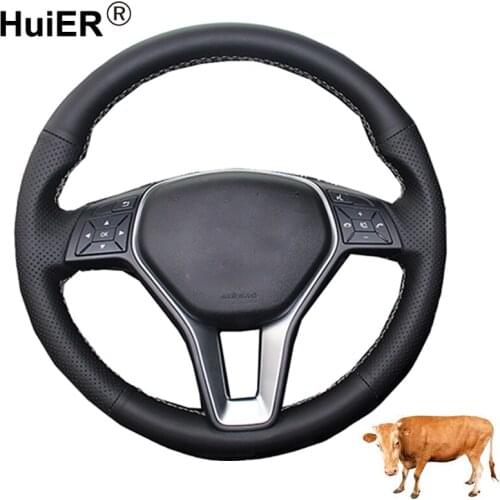 Hand Sewing Car Steering Wheel Cover Top Cow Leather For Mercedes Benz A-Class 2013-2015 B-Class 201-2014 CLA-Class 2013 2014