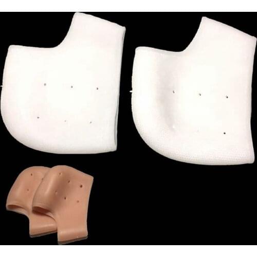 Heel crack proof cover silicone heel foot pad socks thin elastic Falt foot Arch Gel insoles pads Insert Cushion 1pair=2pcs bj202