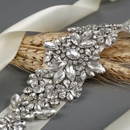 S337 Rhinestone Wedding Belt Bridesmaid Bridal Dress Accessories Mariage Sash Wedding Accessories Belts for Evening Dresses