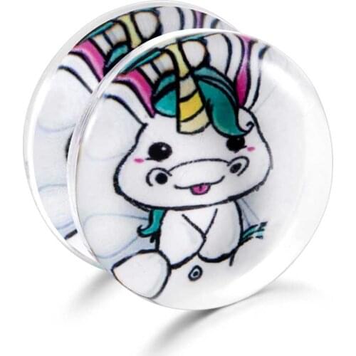 TIANCIFBYJS Acrylic UV Clear Fashion Ear Plug Tunnels Eyelet Expander Gauges Piercing Wholesale Body jewelry Earring Stretchers