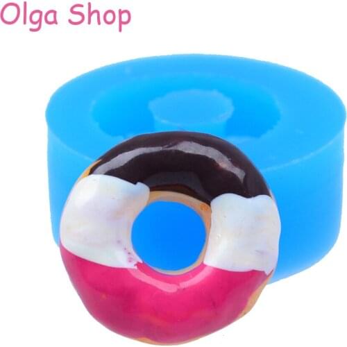 TYL053 19.7mm Donut Doughnut Silicone Push Mold for Dessert, Fondant, Cake Decorating, Chocolate, Resin, Clay, Candy, Soap