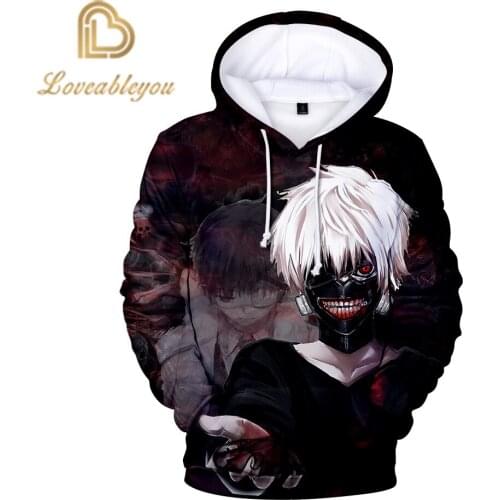 Spring Hoodies Men Women Harajuku Sweatshirts Anime 3D Printed Hoodie Tokyo Ghoul Hoodies Pullovers Tops