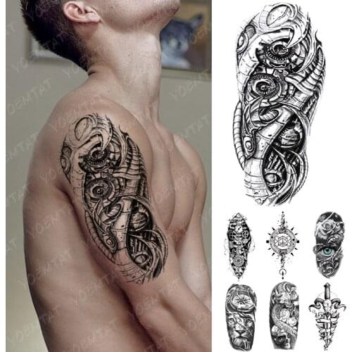 Waterproof Temporary Tattoo Sticker Mechanical bionic gear Flash Tattoos 3D Robot Electricity Body Art Arm Fake Tatoo Women Men