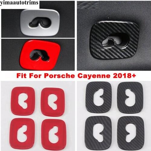 Rear Back Roof Top Buckle Latch Hook Decor Cover Trim ABS Carbon Fiber Look / Matte Accessories For Porsche Cayenne 2018 - 2021
