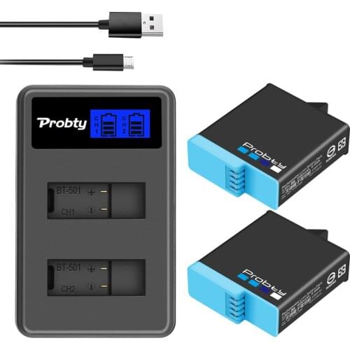 Original probty for GoPro Hero 8 hero 7 hero8 Black Battery or LCD Charger for Go Pro Hero 8 camera battery full decode