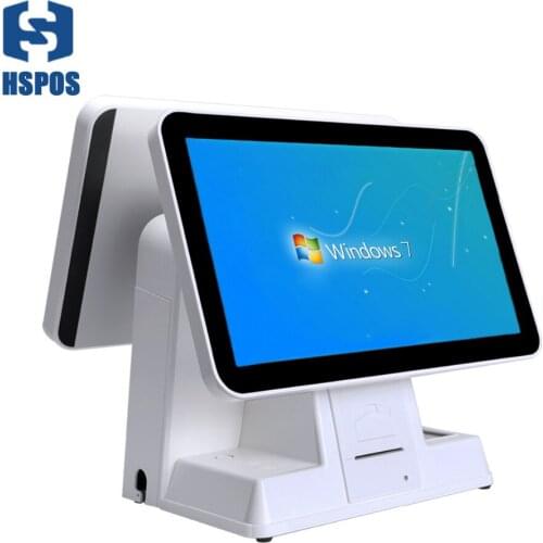 Fashion New Design 15 inch All In One Touch Dual Screen Pos System Support QR Code Scan for Supermarket
