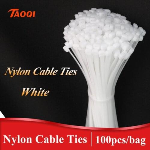 100 PCS Self-locking Plastic Nylon Tie 3*100 Fastening Ring 3X200 Cable Tie Zip Wraps Strap Nylon Cable Tie Organizer Twist Tie