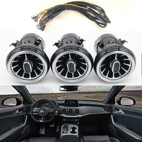 기아 스팅거 앰비언트 라이트 대시 보드 에어 벤트 용 12 색 LED 자동차 에어 벤트 아울렛 터빈 노즐 분위기 램프