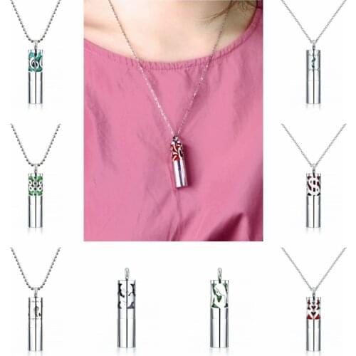16 Options! Stainless Steel Oil Diffuser Locket Pendant Necklace Perfume Bottle Jewelry with 12pcs Felt Pads