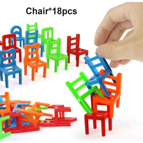 18 PCS Balance Chair Puzzle Board Game Family/Party Best Gift for Children Funny Colorful Game without