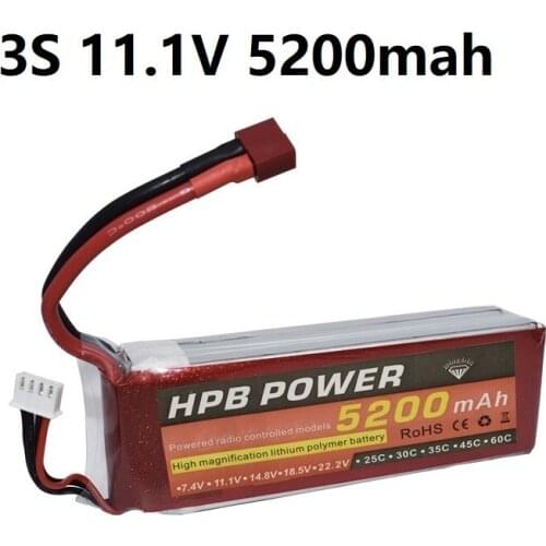 3S 11.1V 5200mAh 45C Rechargeable Battery 4S LiPo Battery 11.1V Li-Polymer Battery For RC Helicopters Car Boat RC Drone Battery