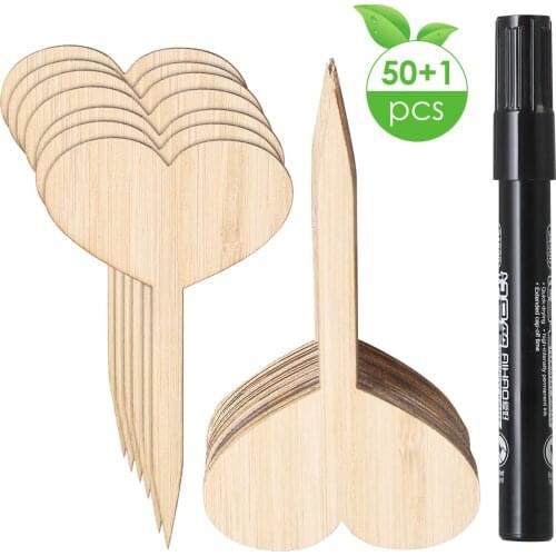 Brand New 50pcs Durable High Quality Bamboo Plant Seed Labels Vegetable Garden Markers Nursery Garden Plants Tags With Pen