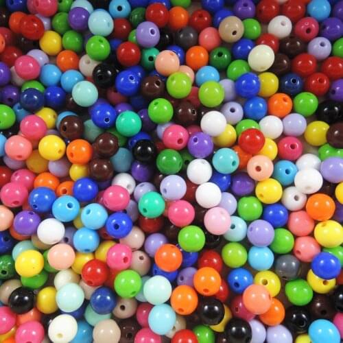 Hot-6.8.10.12.14.16mm DIY Accessories Mixed Colors Acrylic Loose Round Spacer Beads Jewelry for Women Bracelet bangle Making